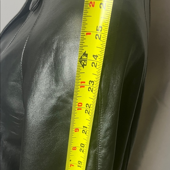 Léno Classic Black Leather Full Length Coat - Picture 13 of 17